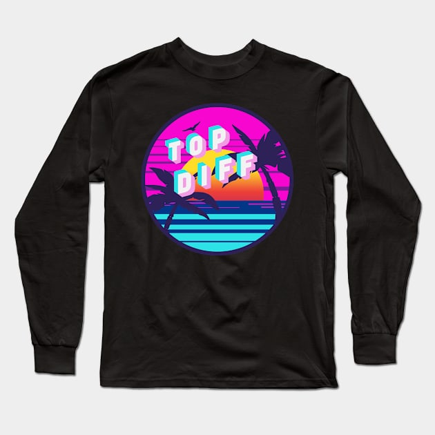 Retrowave Top Diff Long Sleeve T-Shirt by MimicGaming